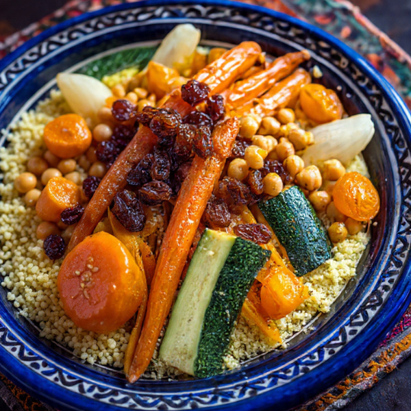 Couscous végétarien avec semoule préparée (sauce de base)