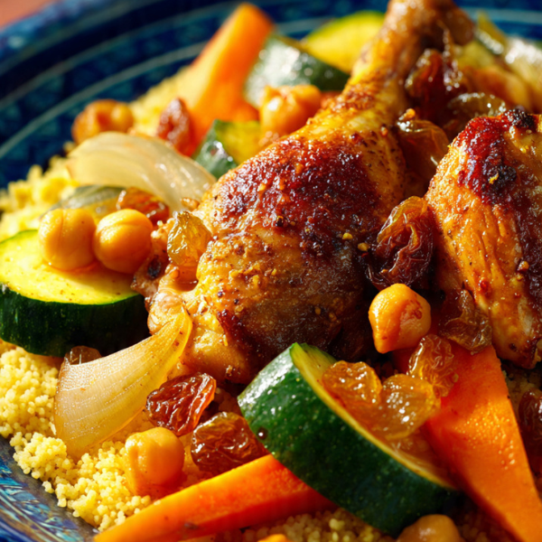 Couscous poulet avec semoule préparée (sauce de base)