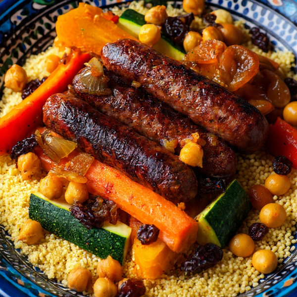 Couscous merguez avec semoule préparée (sauce de base)