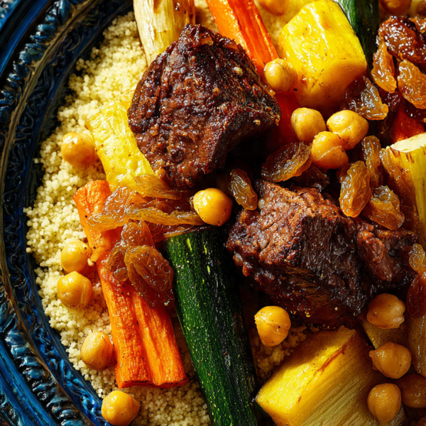 Couscous viande avec semoule préparée (sauce de base)